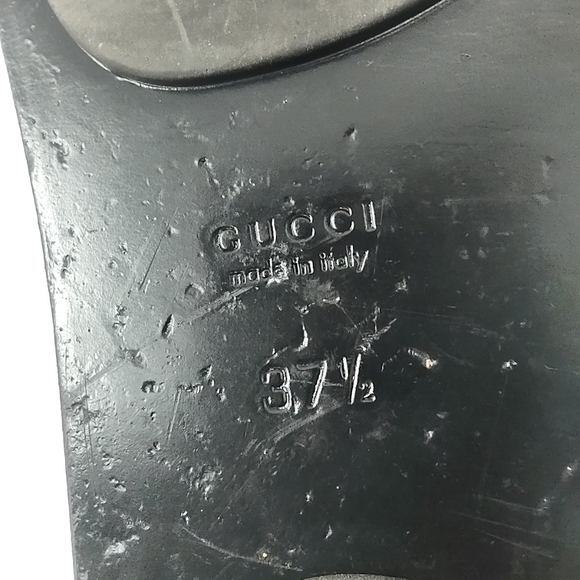 Gucci lifford 37.5 thong double G sandals leather logo ribbon flip flops - Picture 12 of 14